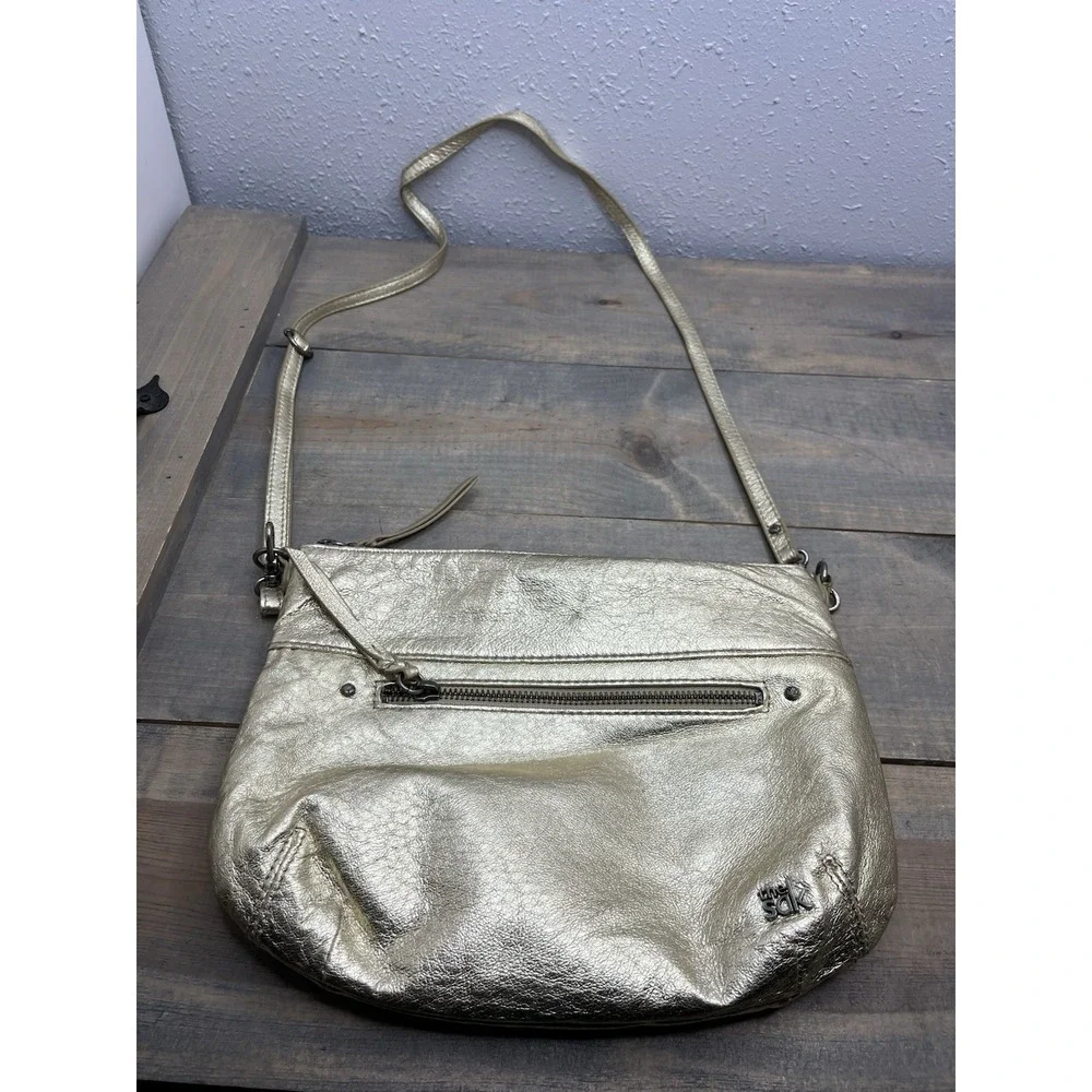The‎ Sak Metallic Gold Crossbody Shoulder Purse Handbag